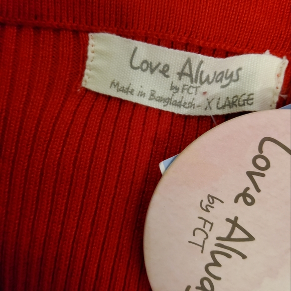 NWT! LOVE ALWAYS OFF SHOULDER LONG SLEEVE BUTTON ACCENT ASYMMETRICAL SZ XL - Picture 9 of 9